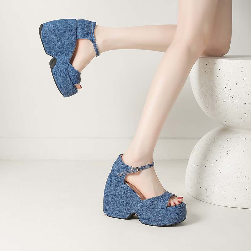 Krazing Pot Polyurethane Spring Autumn Size 43 Women Platform Super High Heels Women Round Toe Waterproof Pumps