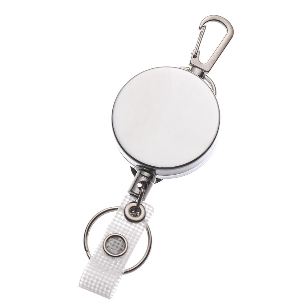 

1pcs Office Supplies Anti-Lost Clip ID Name Card Metal Retractable Key Ring Badge Holder Lanyards