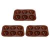 3 Pcs 6 Holes Silicone Baking Mold Semi Sphere Chocolate Bombs Mold for Cake Pudding
