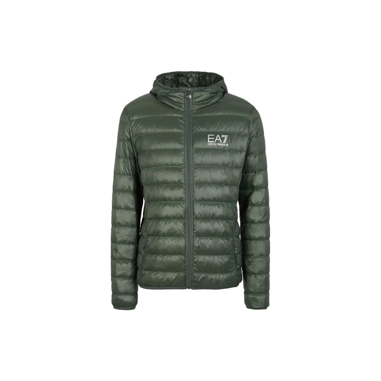 Emporio Armani FW23 Logo Print Hooded Long Sleeve Jacket Men jackets Green 8NPB02-PN29Z-1845 L