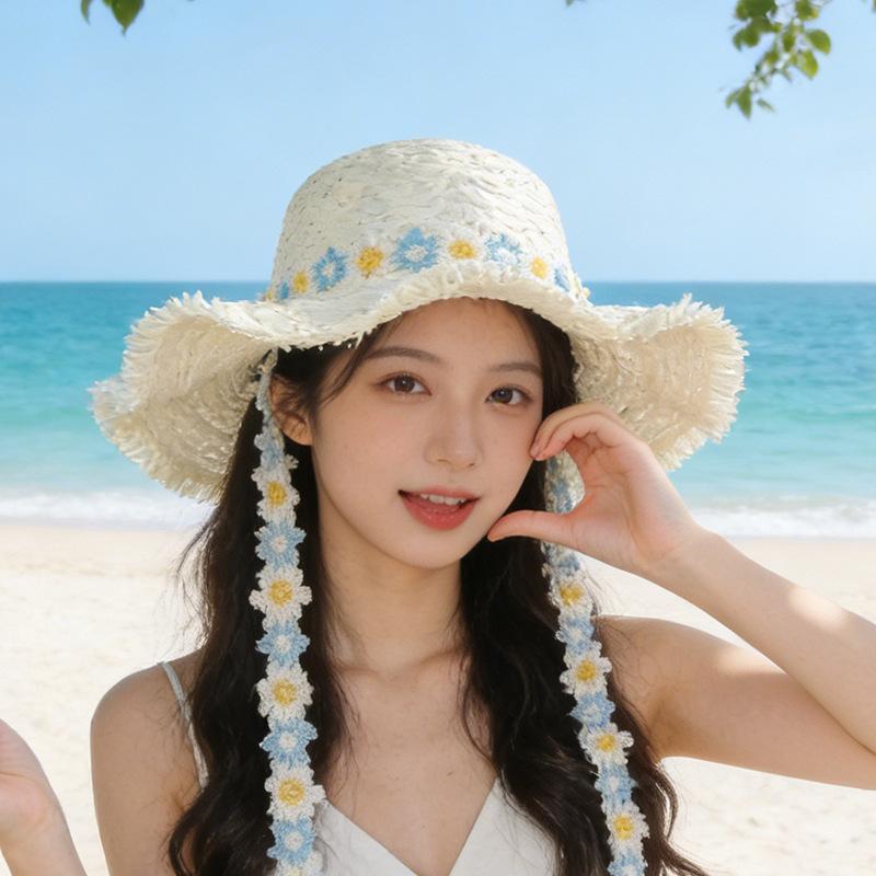 Spring and summer photo big brim straw hat women's versatile simple sunshade sunscreen hat