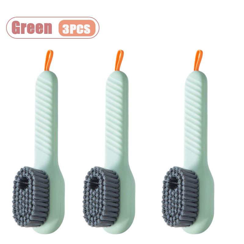 Multifunctional Liquid Dispensing Shoe Brush One Hand Press Cleaner for Sneakers Boots Household Laundry Scrubbing Tool