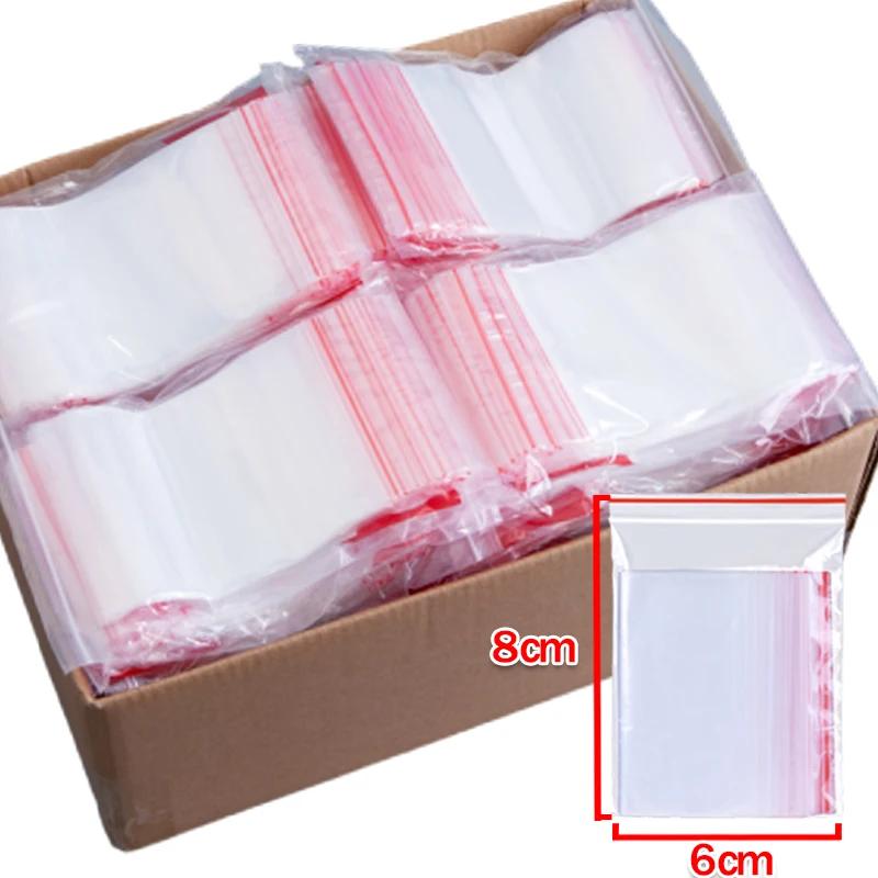 500pcs Thickened PE Zipper Self Sealing Bag, Transparent and Reusable Small Packaging, Jewelry Storage Bag, Gift Packaging Bag