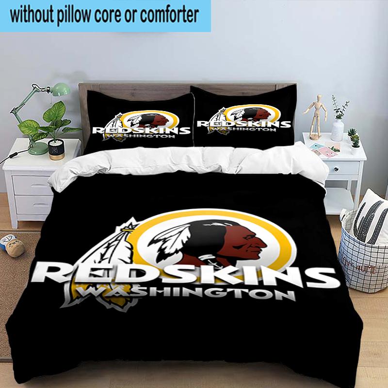 Washington Redskins 3PCS Bedding Set 2D Printing (Includes 1 Duvet Cover + 2 Pillowcases Coreless), Bedroom decor,Fan gift