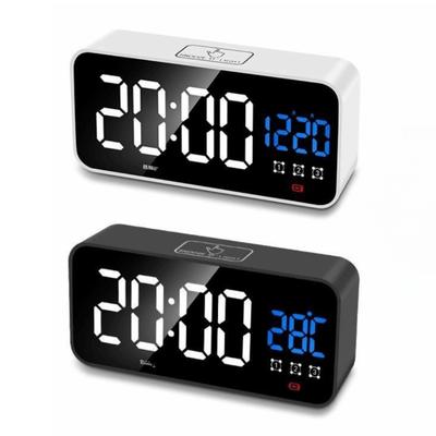 Voice Control Alarm Clock Music Display Temperature Digital Alarm Clock Night Mode Rechargeable Battery Music Clock Bedroom Use