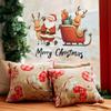 Santa Claus and Reindeer Giving Gifts English Slogan Living Room Dining Room Background Wall Decoration Stickers