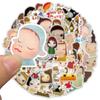 50 Pieces Japanese-Style Nara Miho Cartoon Girl Stickers - Waterproof Decals for Luggage, Phones & Scooters