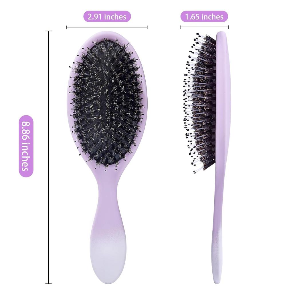 Boar Bristles Hair Brush for Women and Men, Detangling Hair Brush for Smoothing Massage Add Shine, Nylon&Boar Bristles Detangler brush for Hair