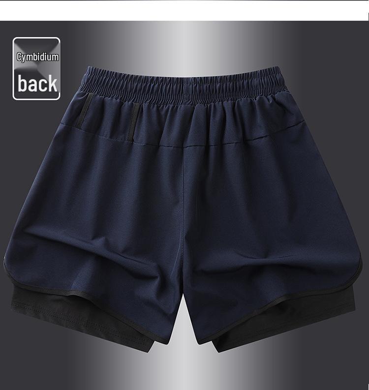 Herren Schnelltrocknende Doppellagige Drei-Punkt-Laufshorts mit Futter