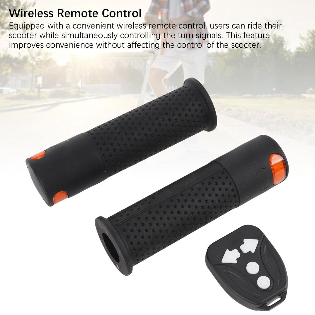 2pcs Grip Fit for M365 Scooter Rubber Scooter Handlebar Grip with Wireless Remote Control Turn Signal Light