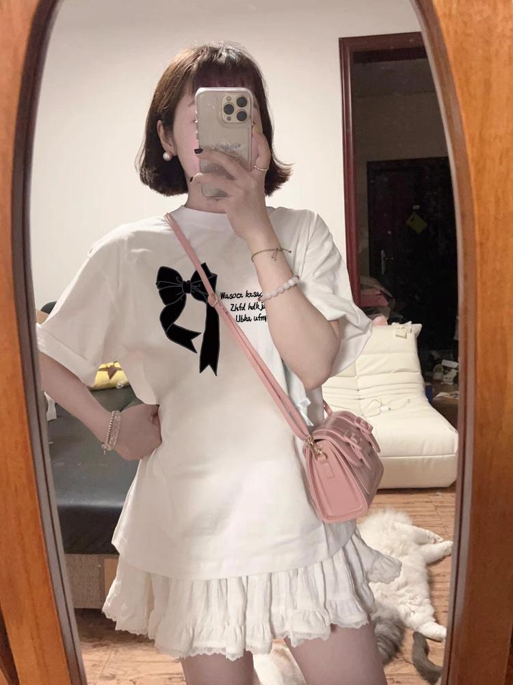 

Women s Plus Size 2025 Pure Cotton Short Sleeve T-Shirt - Hong Kong Style Chic L Premium темно-синього кольору