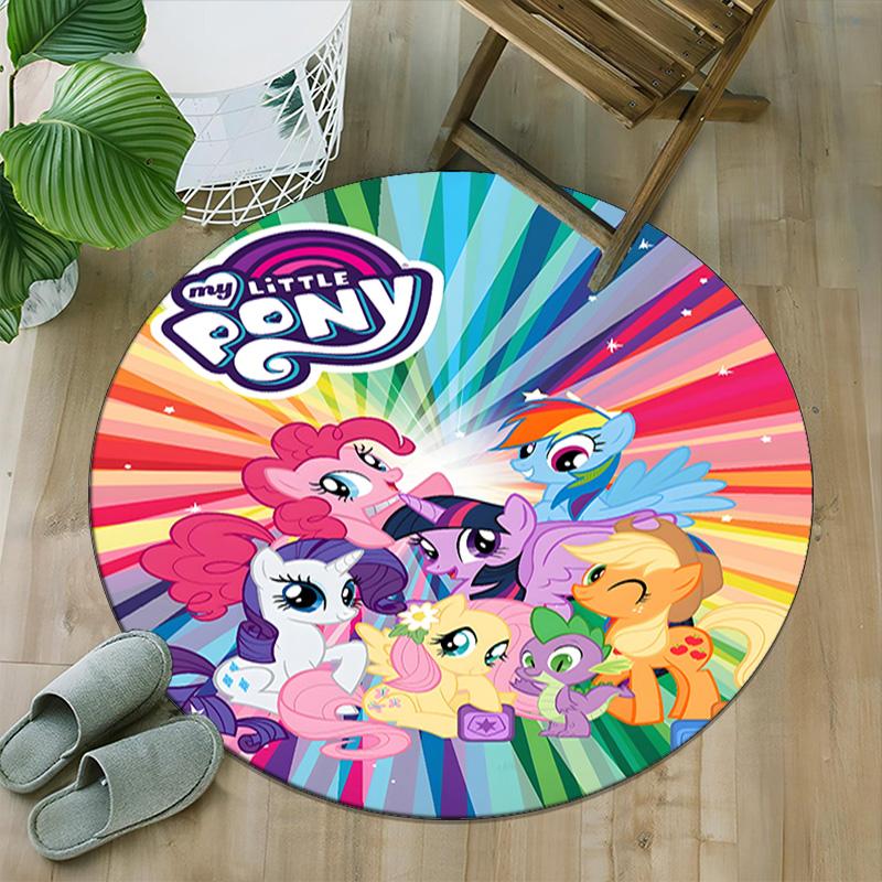1pc My Little Pony7 Print Round Carpet Chair Round Carpet Suitable for Bedroom Living Room Home Decorative Carpet