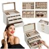 Box Jewelry Box 3 Drawers with Compartments 4-level Chest