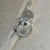 925 Sterling Silver Rings for Women Couple Minimalist Handmade Simple Big Ball Ring Fine Jewelry Gift Prevent Allergy