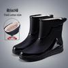 Ankle Height Lace-up Rubber Rain Boots with Fleece Lining and Non-Slip Sole