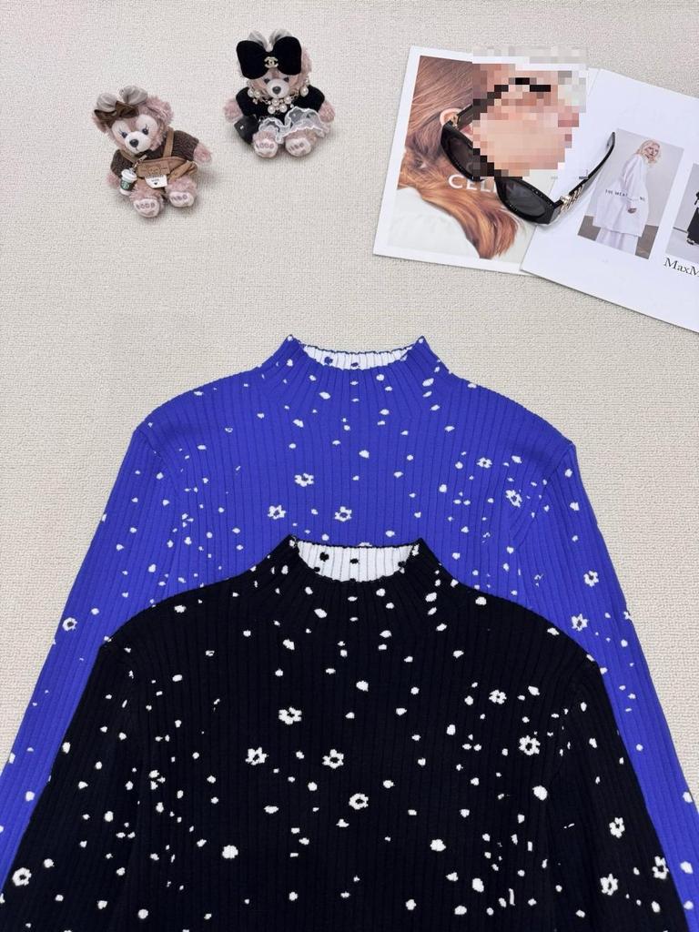 Trendy Brand Double-Sided Jacquard Knitwear: High-Quality Early Autumn Round/Half-High Neck Base Layer