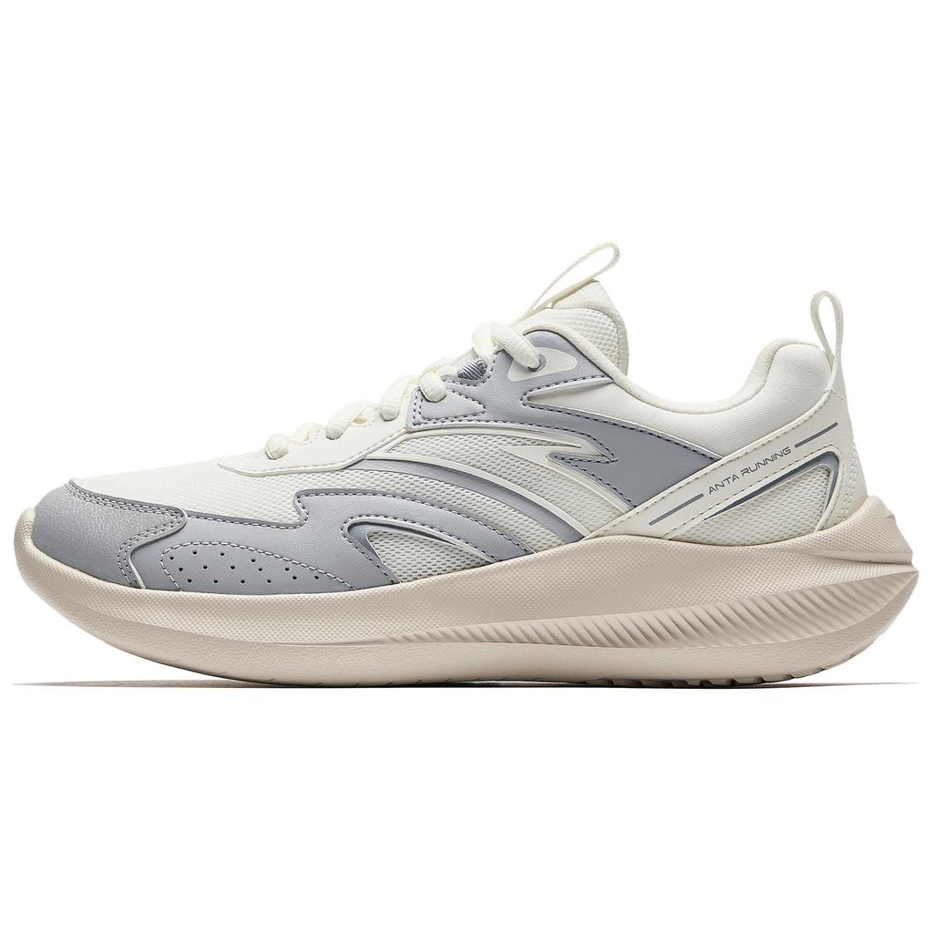 New Anta Anti Slip And Wear Resistant Breathable Low Top Casual Running Shoes Women's White Gray 922515516-3