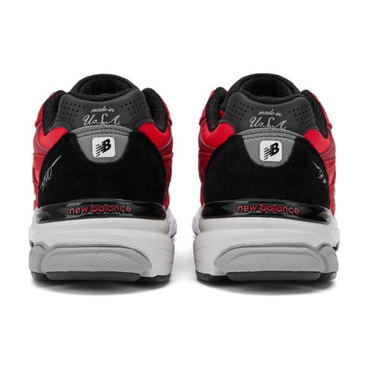New Balance 990v3 Made In USA Red Suede Men Sneakers Hot-Pink Black M990PL3
