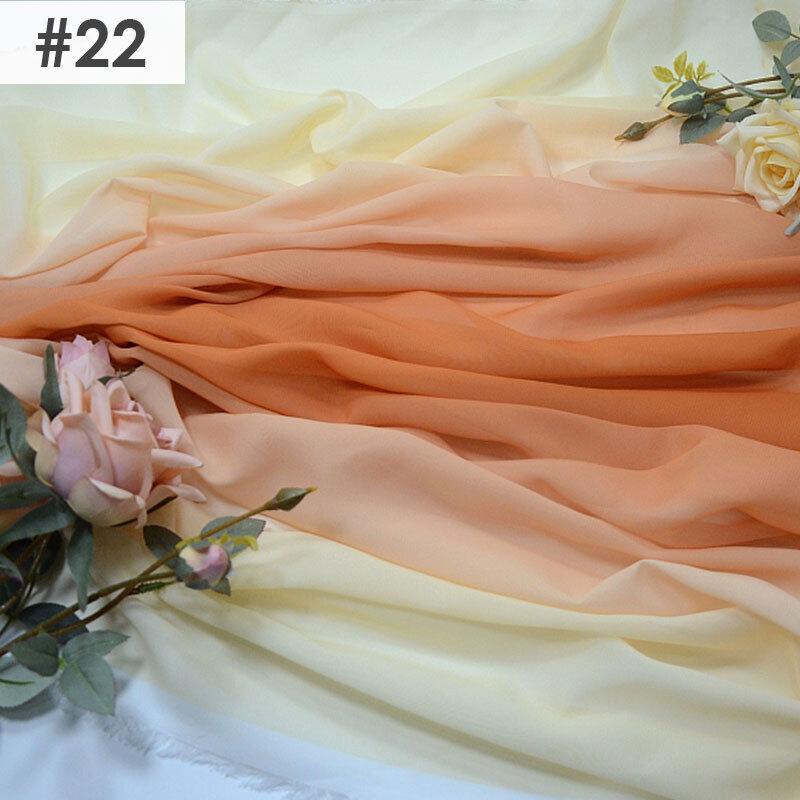 Gradient Color Rainbow Chiffon Fabric Scarf Sewing Craft DIY Ancient Style Hanfu Dress Stage Costume Decor Clothing Supplies