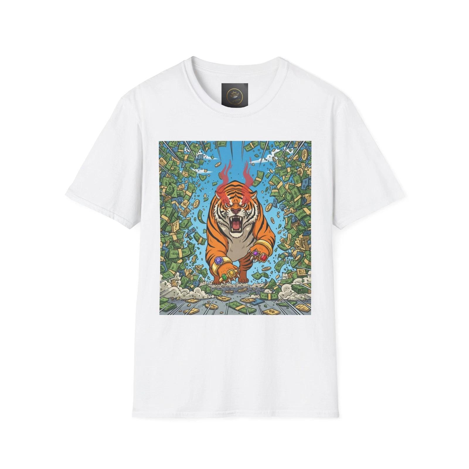 

Vibrant Tiger Graphic T-Shirt, Animal Lover Gift, Casual Wear, Summer Top, [...] 4XL