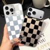 Creative Black White Grid Phone Cover Case for iPhone 17 Pro Max 13 15 12 Pro Air 11 17e 16 14 Plus