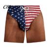 Patriottische Shorts Grappige Mannen Shorts, Amerikaanse Sterren en Strepen Zwembroek, Snel Droog Trekkoord Taille Board voor Zomer Strand