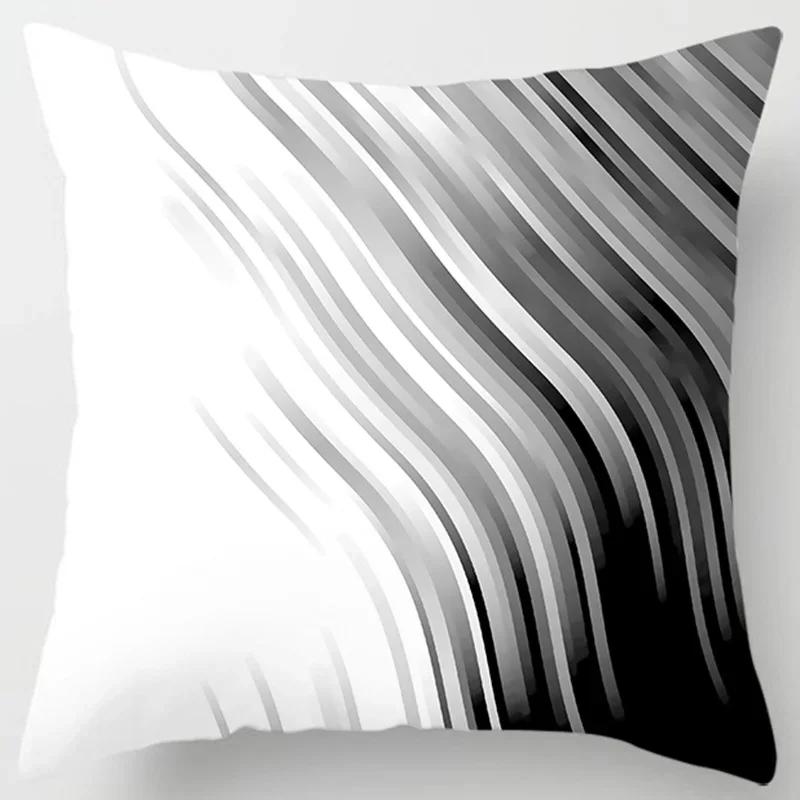 Simple Ink Style Art Printing Pattern Cushion Cover Home Living Room Sofa Decoration Polyester Square Pillow