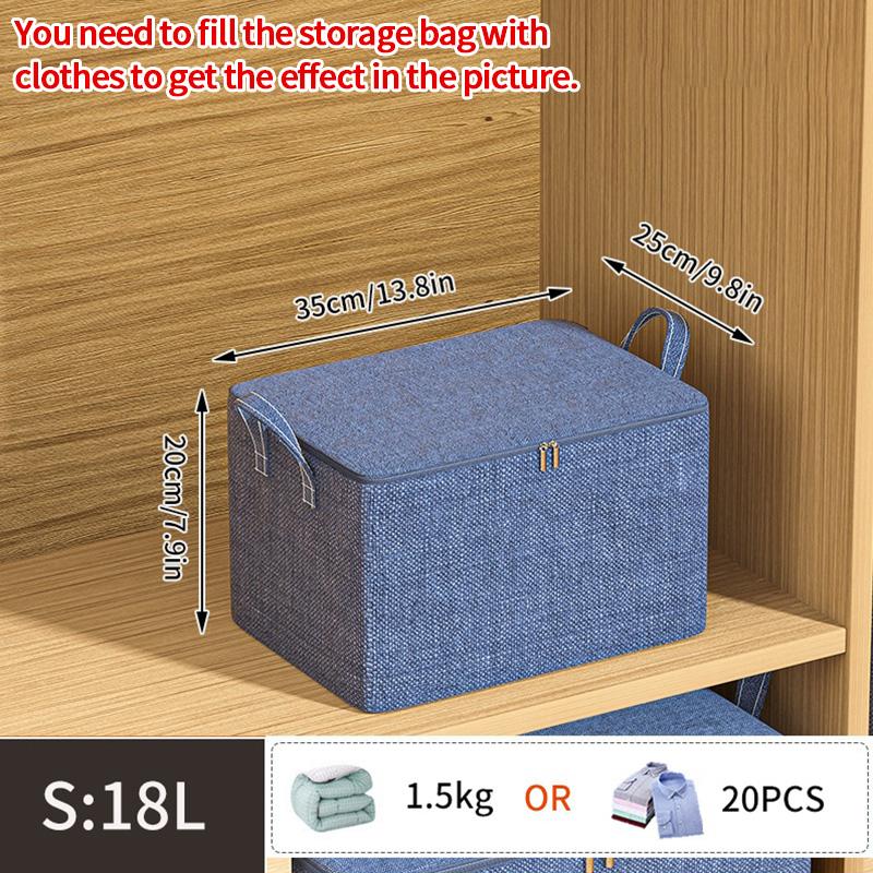 Foldable  Clothes Storage Bag Wardrobe Quilt Clothes Organizer  Non-woven Large Capacity Wardrobe Clothing Organizer Pouch