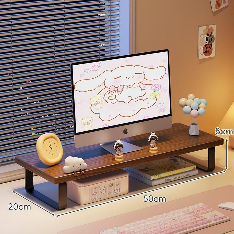 Supporto Riser per Monitor da Scrivania Regolabile Schermo Laptop Organizzatore Spazio di Lavoro Ergonomico Legno Bianco Noce Nero