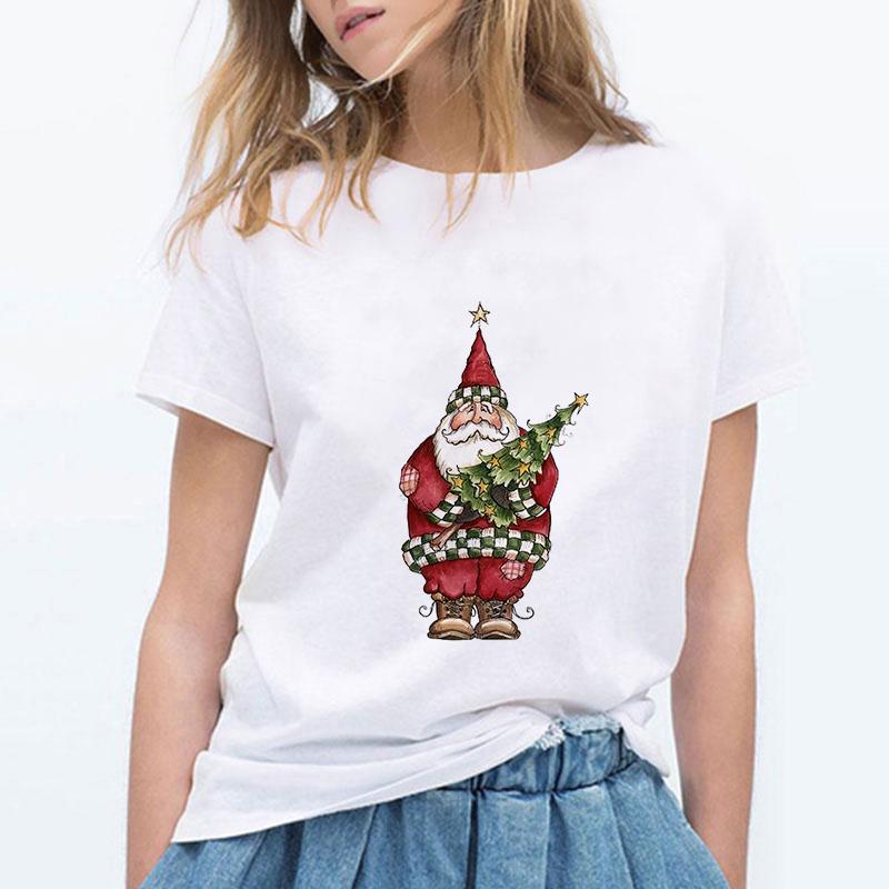 Kpop Clothes Woman Tshirt Christmas Print Female T Shirt Harajuku Funny Streetwear Casual Short Sleeve