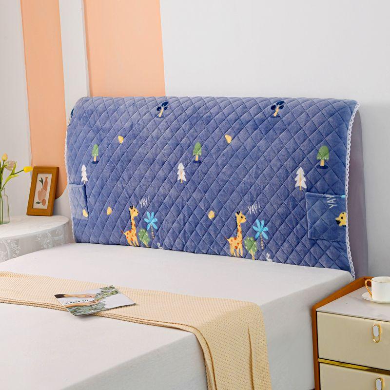 

Minimalist Fabric All-Inclusive Bed Cover Cover Leather Bed Soft Cover Dust Cover Protective Cover Wooden Bed Seat Back Cover Elastic Bedside Cover Giraffe 120*70*35cm