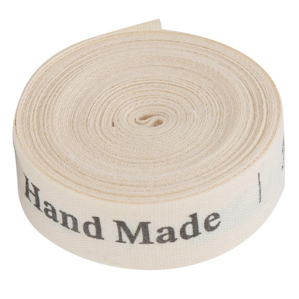 1pcs 1.5cm Width Gift Packaging Ribbon Embroidered Handmade Fonts Ribbon Cotton Ribbon DIY Crafts