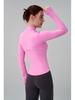 Women's High Neck Spliced Running Jacket: Slimming, Thickened Fitness Wear with Thumb Holes for Autumn/Winter