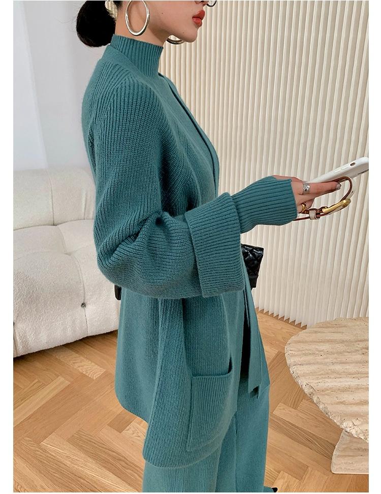 3 Pack pletené široké kalhoty svetr Cardigan