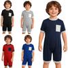 Unisex Kinderen Adaptieve Kleding Anti-Scheur Rug Onzichtbare Rits Romper Korte Mouw Contrastkleur Bovenbeenlengte Jumpsuit