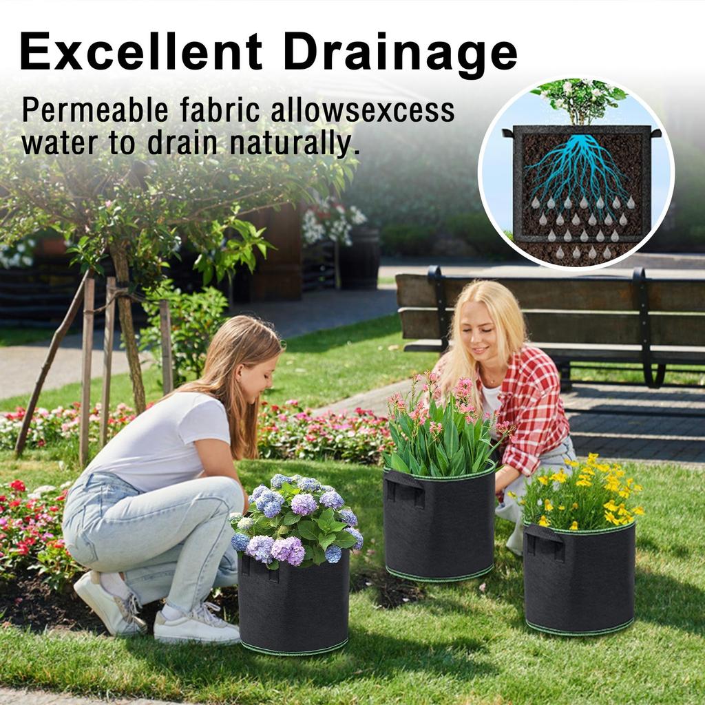 5 Gallon Fabric Grow, Bag, Non Woven Plant Grow, Bag, Plant Grow, Pot, Grow, Bag With Handle, Plant Grow, Bag