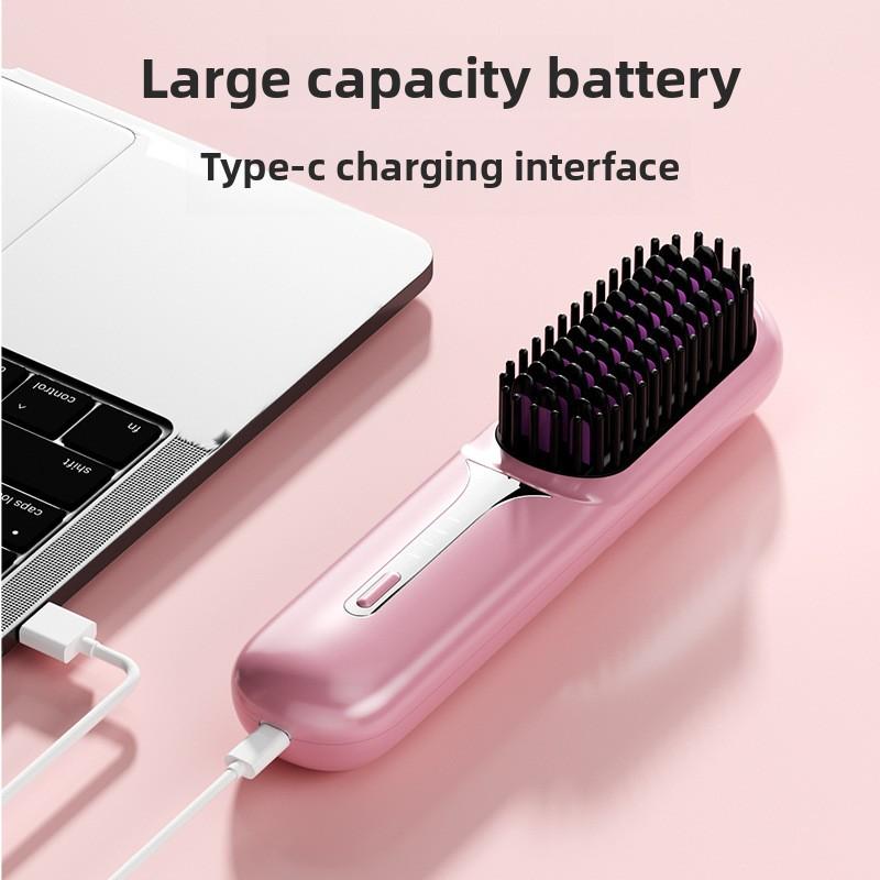 New Wireless Hair Straightener Negative Ions Do Not Hurt Hair Portable Straight Roll Dual-purpose Lazy Charging Hair Straightener