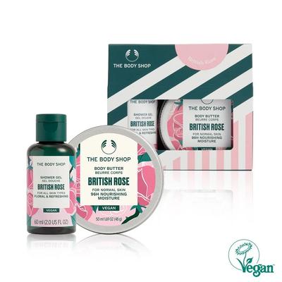 Travel-size British Rose Shower Gel 60g & Body Butter 50g Gift Set (888194)