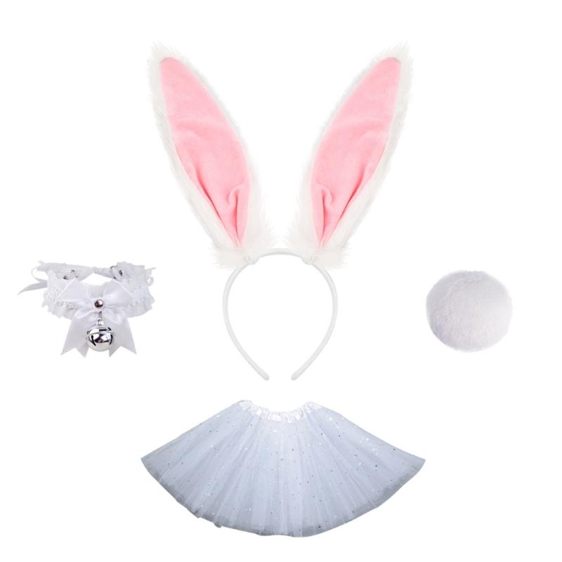 Rabbit Cosplay Props Headband Cute Costume Accessories Party Dressing Supplies Fancy Easter Cosplay Animal Costume Set 1