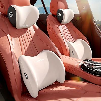 1 Set of 2 Ergonomic Car Seats 1 Headrest 1 Lumbar Pillow Support Combo Set Is Suitable for Various Models of Seats, Easy To Install, Ideal Gift