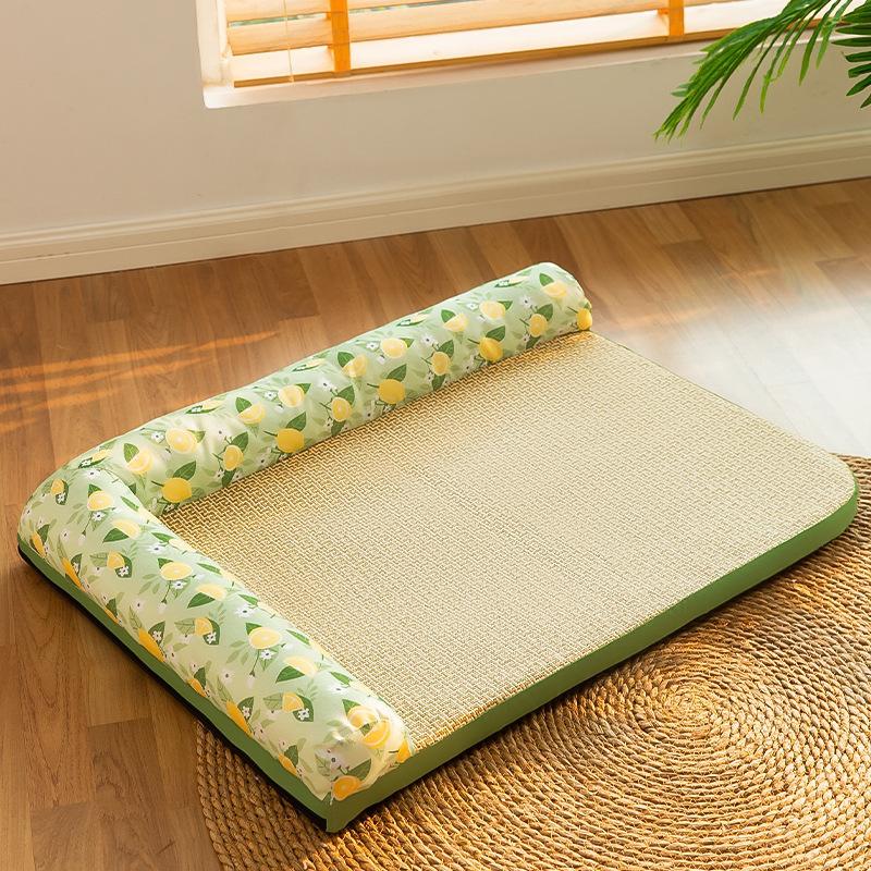 Pet House Summer L-shaped Enclosure Mat Kennel Cool Breathable Small and Medium-sized Dog Bed Cat Summer Cat Mat