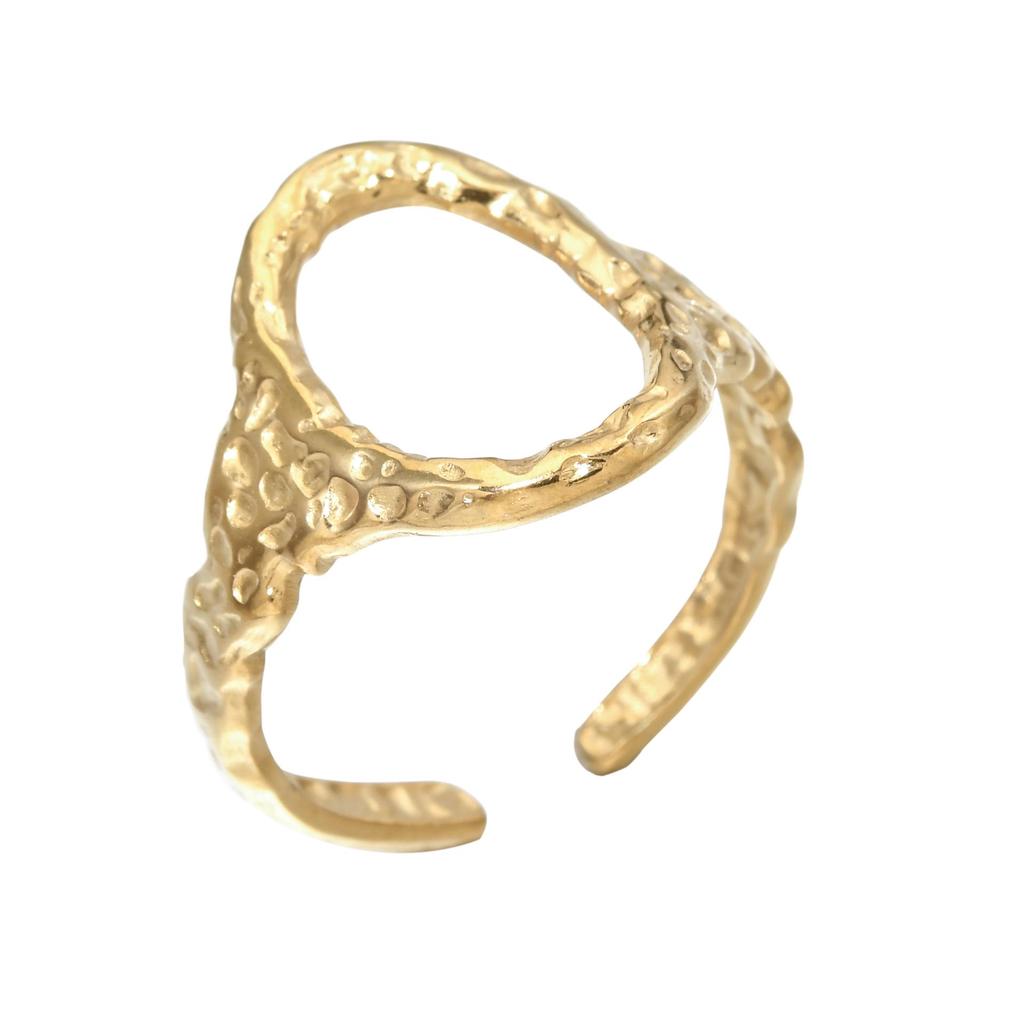 European & American Stainless Steel Hollow Round Ring - Fashionable, Simple, Versatile