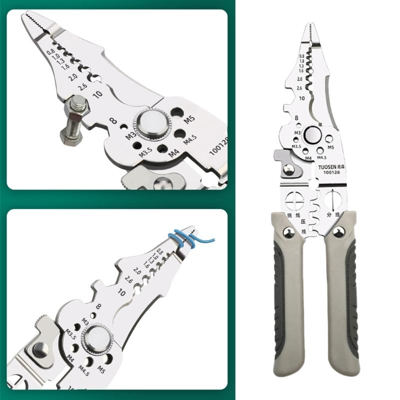 High Strength Carbon Steel Wire Stripper and Cutter with Ergonomic Handle Ideal for Electricians and DIY Enthusiasts