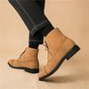 Britain Retro New Pointed Suede Leather Motorcycle Casual Ankle Boot For Men Winter Fashion High Tops Comfortable Leather Shoes