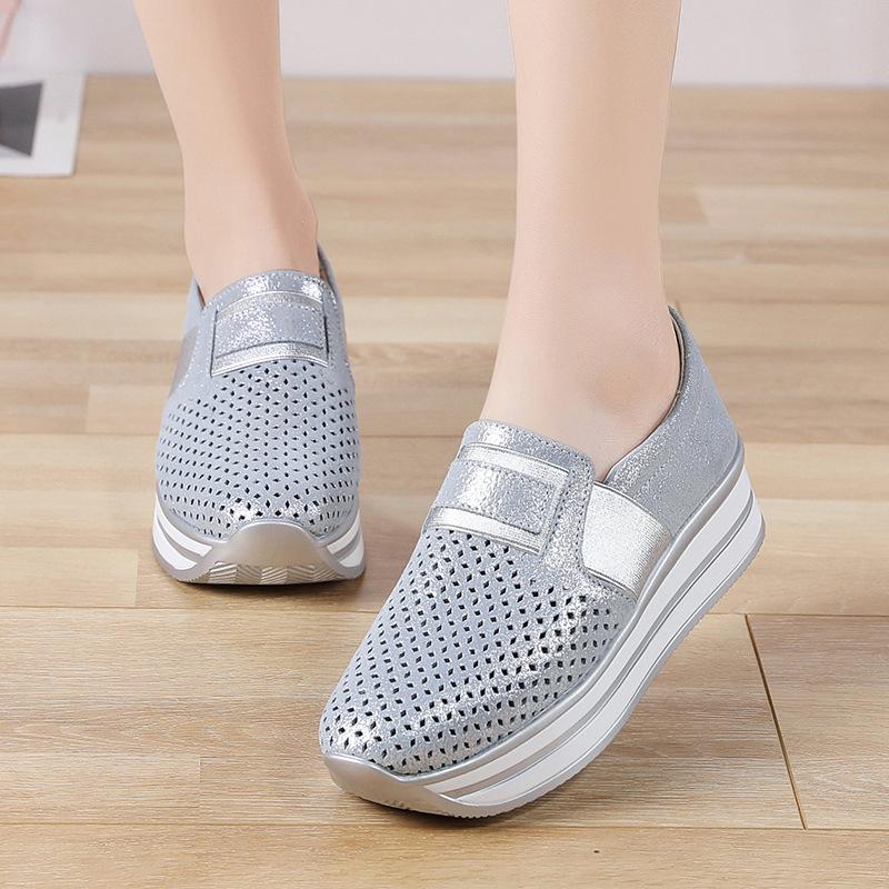 Single Shoes Women Hollow Platform Platform Shoes Women Casual Loafers All Match Shoes