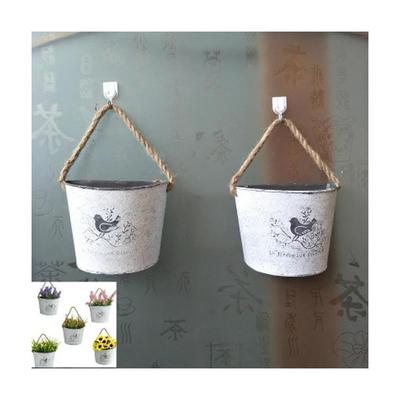 1 Pcs Pot Wall Flower Basket Rural Garden Home Decoration Flowers Decor Wall Hanging Flower Vase