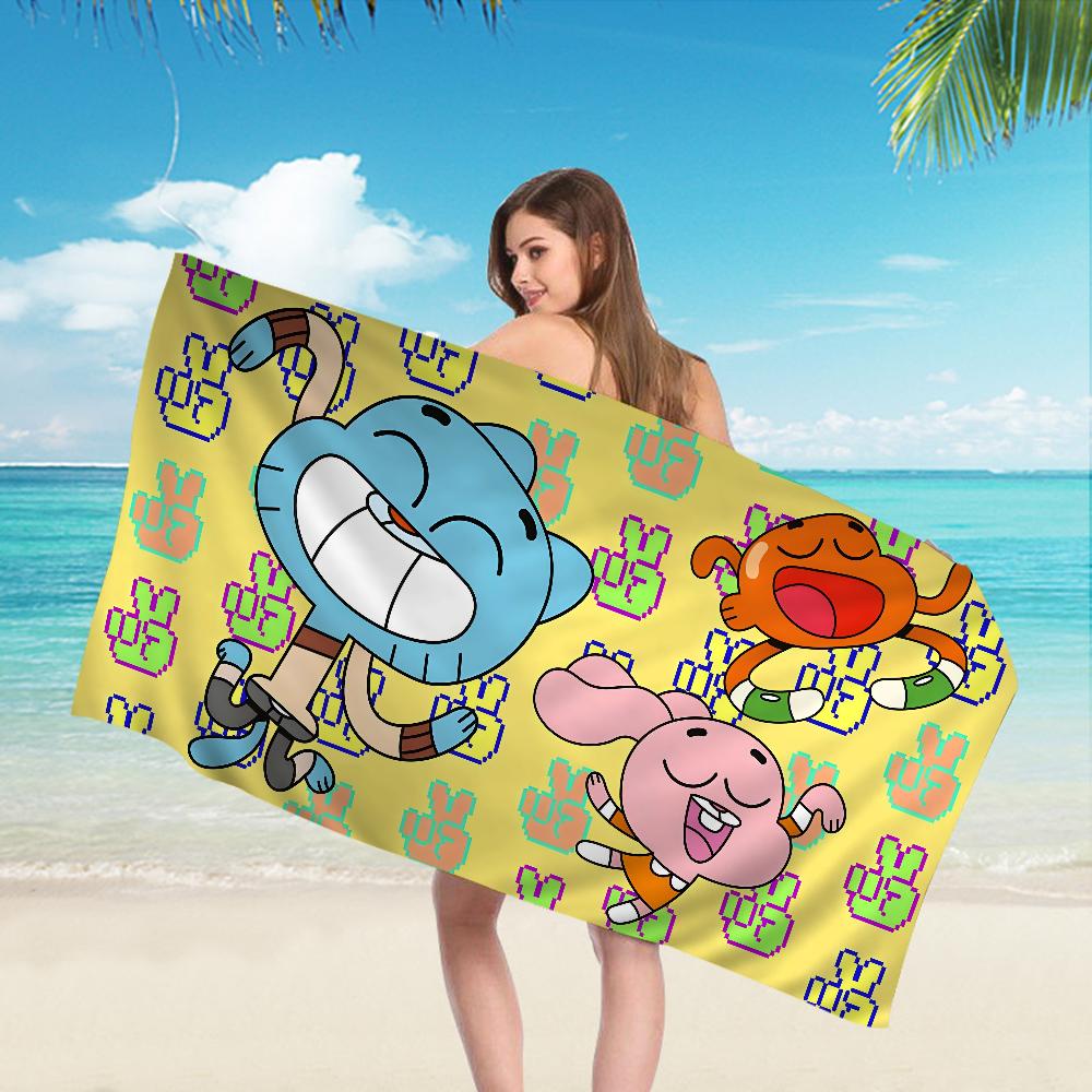 Das A_Erstaunlich Lustige W-Welt G-Gumball Zeichentrick Strandtuch Niedlich Kawaii Zimmerdeko Bad Mädchen Kinder Hand Für Badezimmer Dusche