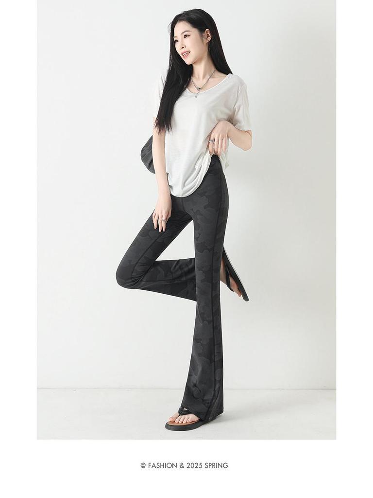 2025 New Women's Plus Size High-Waist Camouflage Yoga Pants - Abdomen Control & Hip Lift