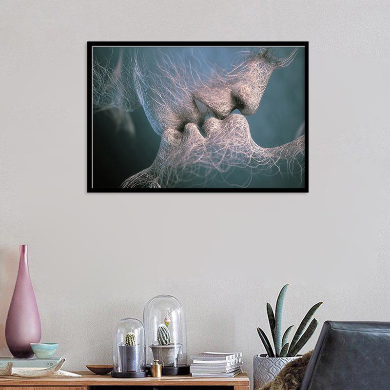 Venation Kissing Love Leinwand Malerei Poster Schwarz Weiß Pop Art Print Nordic Dekoration Wandbild für Wohnzimmer Dekor