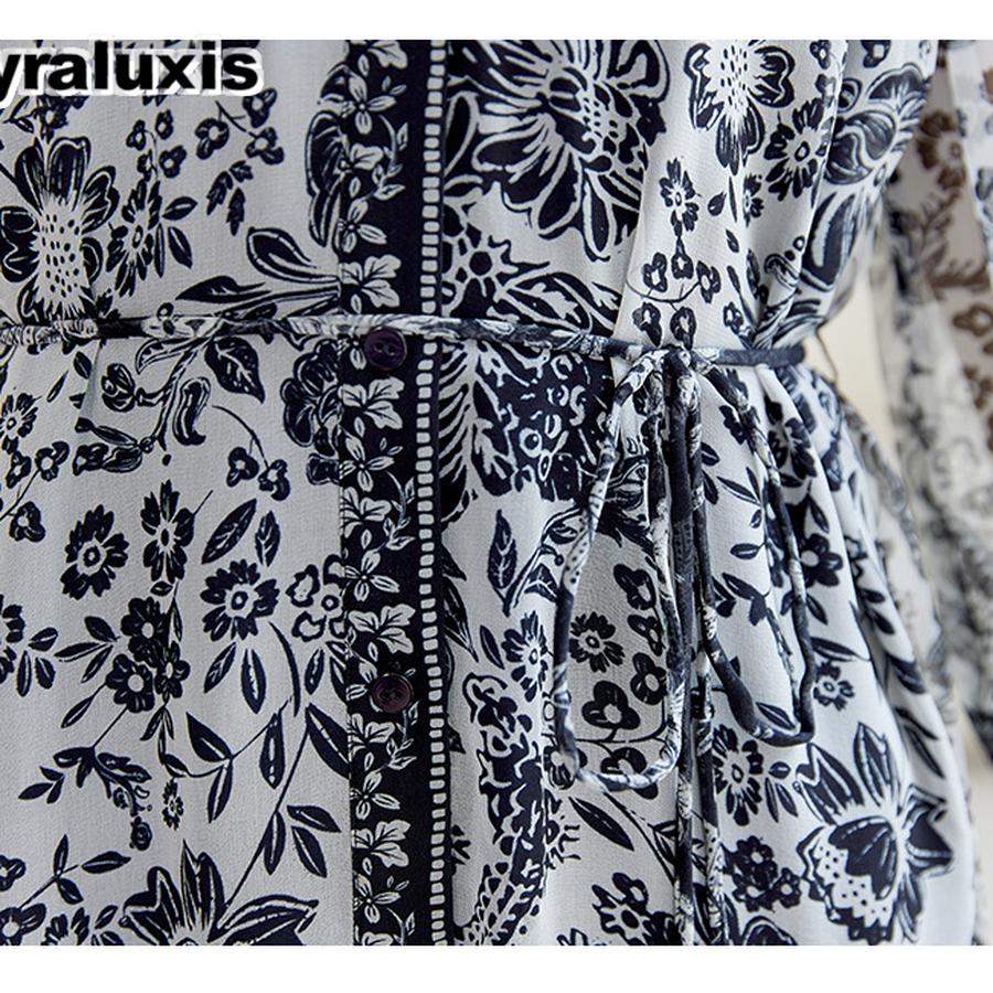 Abito Maxi Estivo Sottoveste Giorgio Stampato Scollo a V 100% Seta di Gelso per Donna